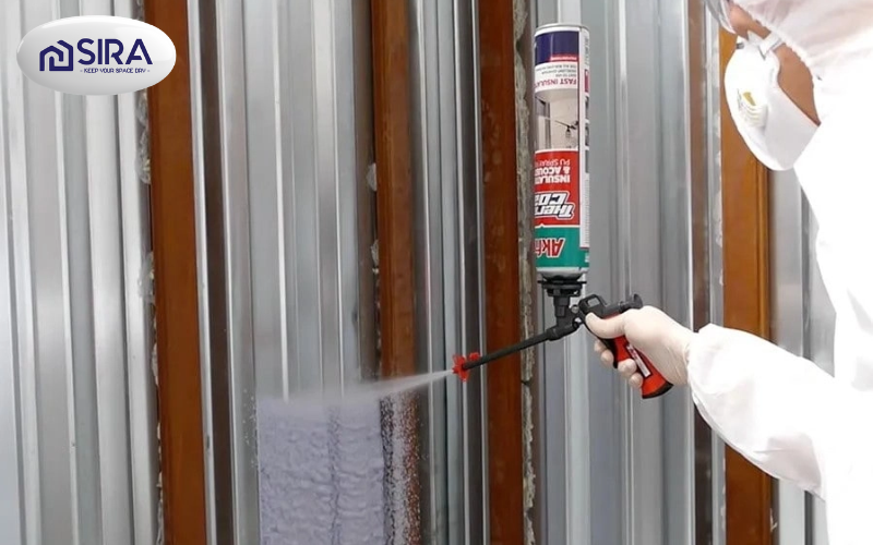 Phun PU Foam chống nóng sân thượng, cách nhiệt