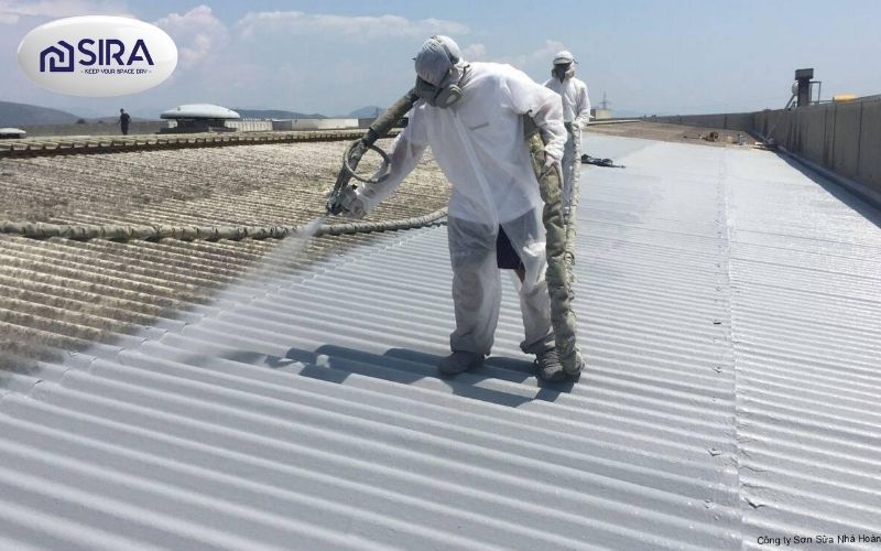 Sơn chống thấm mái tôn tiếp giáp tôn với tôn - SIRA BT